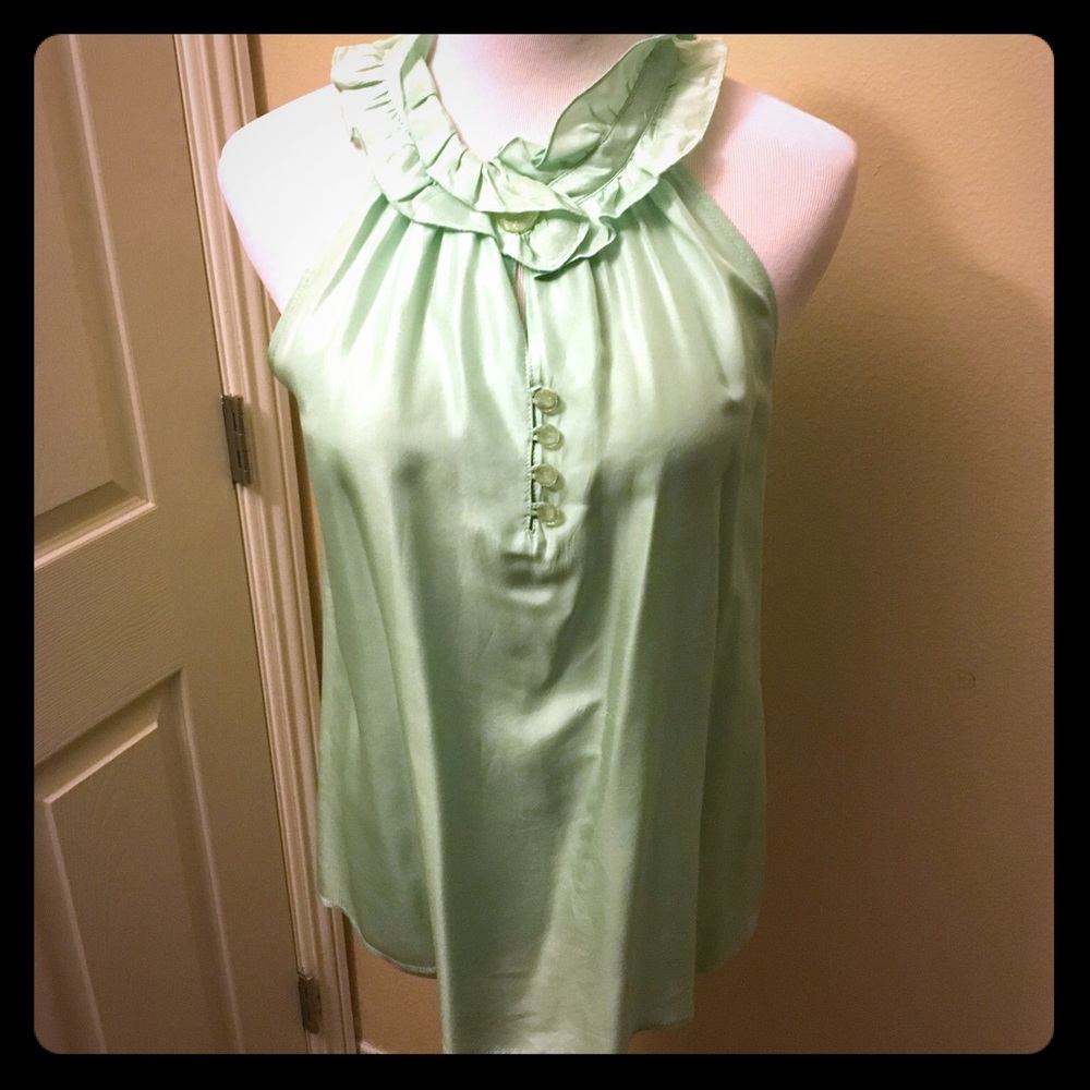 Ruffle back racer back style blouse